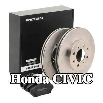 RIDEX مجموعة أقراص الفرامل والوسادات للمحور الأمامي, مُهوى — 1992 Honda Civic