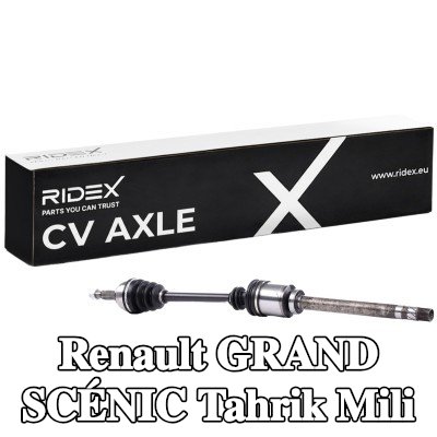 RIDEX Tahrik mili Ön Aks Sağ, 931mm, rulmanlı (ler) — Renault Grand Scénic