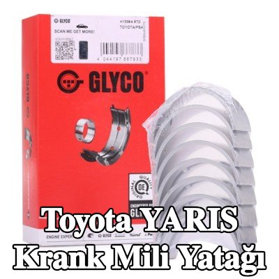GLYCO Çelik tabanlı alüminyum alaşımlı krank mili yatağı — Toyota Yaris
