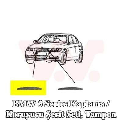 VAN WEZEL Kaplama / Koruyucu Şerit Seti, tampon — BMW 3 Series
