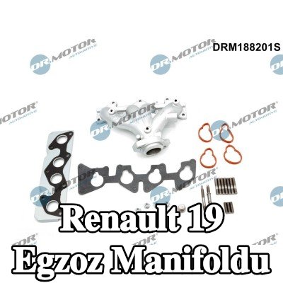 DR.MOTOR AUTOMOTIVE Contalar/sızdırmazlık elemanları ile egzoz manifoldu, cıvata/vida ile, sabitleme malzemesi ile — Renault 19