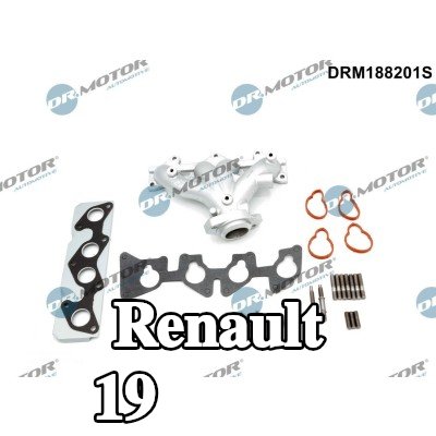 DR.MOTOR AUTOMOTIVE مشعب العادم مع الحشيات/الأختام, مع مسامير/براغي, مع مواد تثبيت — Renault 19