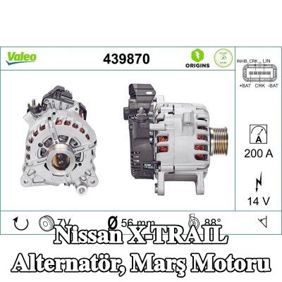 VALEO Alternatör, marş motoru — Nissan X-trail