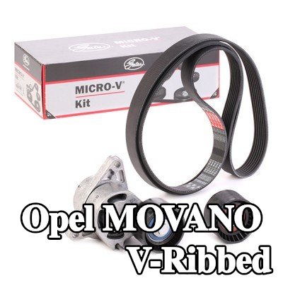 GATES مجموعة أحزمة V-Ribbed Micro-V Kit, Micro-V® Stretch Fit™ — 2000 Opel Movano