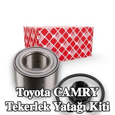 FEBI BILSTEIN Sol ön aks tekerlek yatağı kiti, Ön Aks Sağ, tutma halkası, aks somunu ile — Toyota Camry