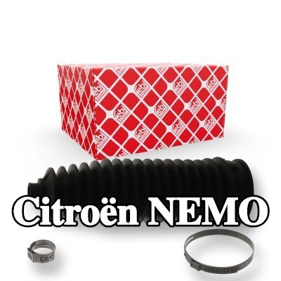 FEBI BILSTEIN طقم غطاء حامل التوجيه المحور الأمامي الأيسر, مع مشابك — Citroën Nemo
