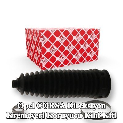 FEBI BILSTEIN Sol ön aks direksiyon kremayeri kılıfı kiti, kelepçeli — Opel Corsa