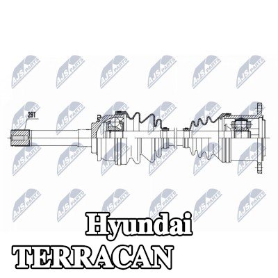 NTY عمود الدفع للمحور الأمامي الأيمن, 569mm — Hyundai Terracan