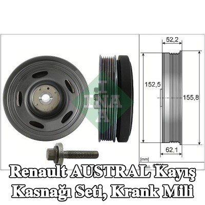 INA Kayış Kasnağı Seti, krank mili — Renault Austral