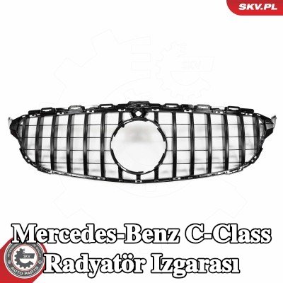 ESEN SKV Radyatör ızgarası parlak, siyah, kamera dahil — 2016 Mercedes-Benz C-Class
