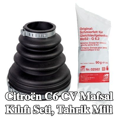 FEBI BILSTEIN CV kılıf kiti, tahrik mili şanzıman tarafı, Kauçuk — Citroën C6