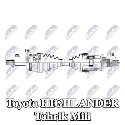 NTY Tahrik mili Ön Aks Sol, 655mm — 2012 Toyota Highlander