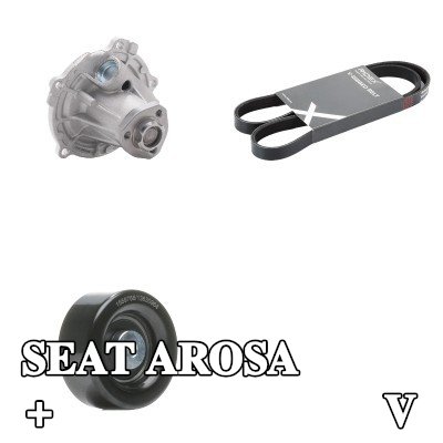 RIDEX مضخة الماء + مجموعة الحزام المضلع على شكل V — SEAT Arosa