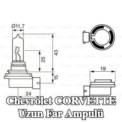 BOSCH Uzun far ampulü H9, 65W, 12V — Chevrolet Corvette