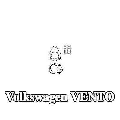 HJS طقم تركيب المحول الحفاز مع مشبك — Volkswagen Vento