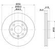 HELLA Fren diski PRO, Outer Diameter: 256mm, içten havalandırmalı, Kaplamalı, tekerlek yatağı olmadan, tekerlek göbeği olmadan, tekerlek saplamaları olmadan — Chevrolet Corsa (6)