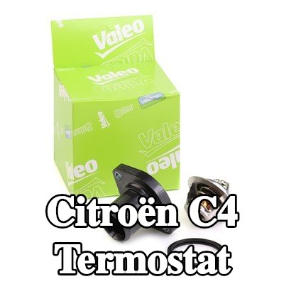 VALEO Termostat 89°C, conta/sızdırmazlık elemanları ile — 2004 Citroën C4