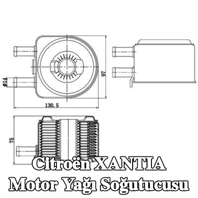 MAHLE Conta/sızdırmazlık elemanları ile motor yağı soğutucusu — Citroën Xantia