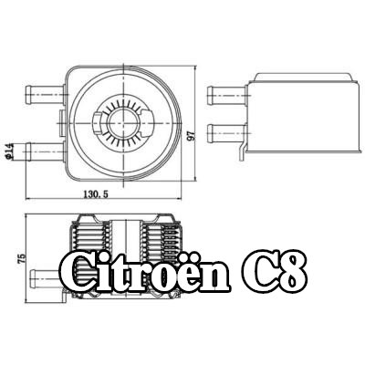 MAHLE مبرد زيت المحرك مع الحشوات/الأختام — 2002 Citroën C8