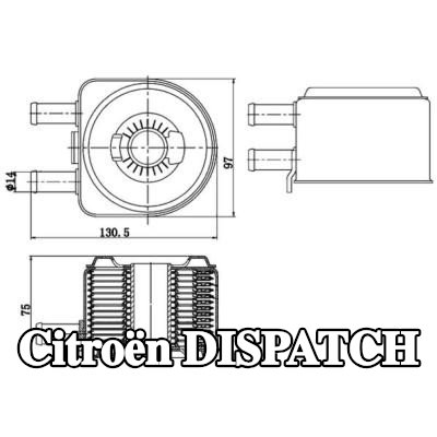 MAHLE مبرد زيت المحرك مع الحشوات/الأختام — 2002 Citroën Dispatch