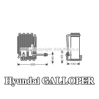 PRASCO مبخر مكيف الهواء — Hyundai Galloper