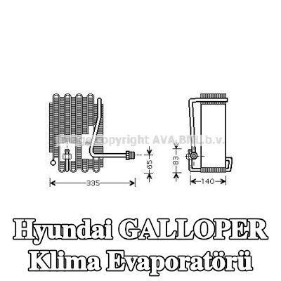 PRASCO Klima evaporatörü — Hyundai Galloper