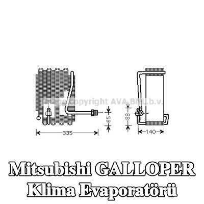PRASCO Klima evaporatörü — Mitsubishi Galloper