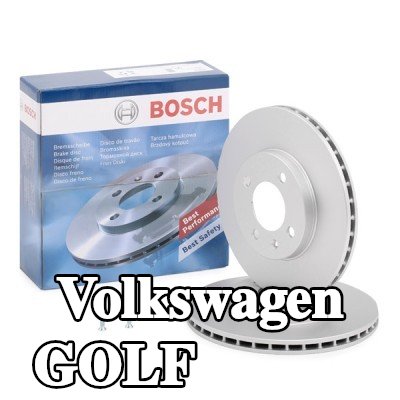 BOSCH القطر الخارجي لقرص المكابح: 256mm, مُهوى, مطلي, مع مسامير/براغي — 1990 Volkswagen Golf