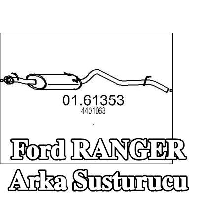MTS Arka susturucu 2200mm — 2000 Ford Ranger