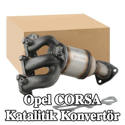 RIDEX Ön katalitik konvertör, egzoz manifoldu contası ile (ler), montaj parçaları ile, oksijen sensörü bağlantılı — 2002 Opel Corsa