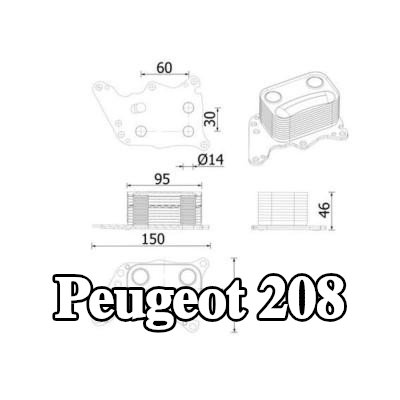 MAHLE مبرد زيت المحرك مع الحشوات/الأختام — Peugeot 208