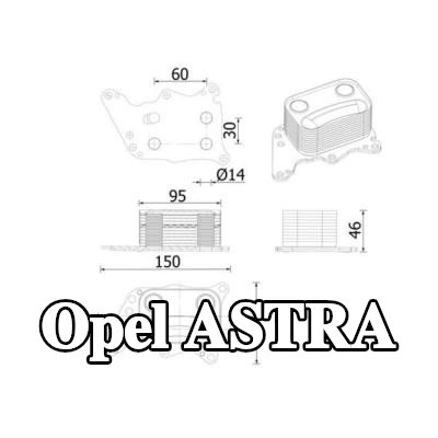 MAHLE مبرد زيت المحرك مع الحشوات/الأختام — Opel Astra