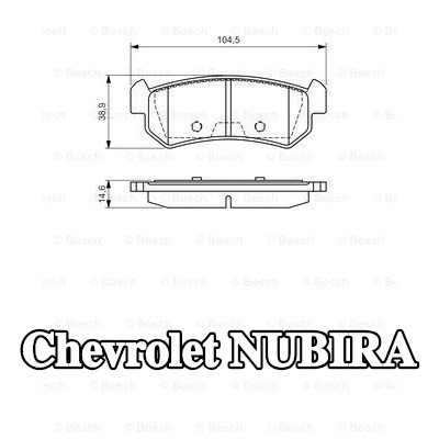 BOSCH مجموعة وسادات الفرامل 14, 5mm, مع لوحة مانعة للصرير, مع دليل التركيب — Chevrolet Nubira