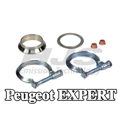 HJS أنبوب إصلاح, محول حفاز مخرج, مع مواد تثبيت — Peugeot Expert