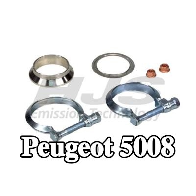 HJS أنبوب إصلاح, محول حفاز مخرج, مع مواد تثبيت — Peugeot 5008