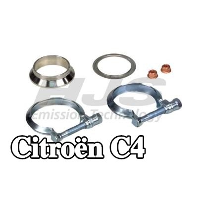 HJS أنبوب إصلاح, محول حفاز مخرج, مع مواد تثبيت — Citroën C4
