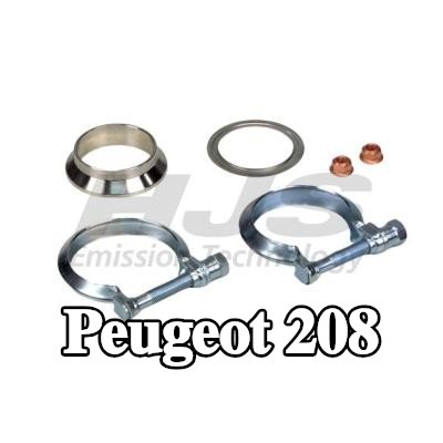 HJS أنبوب إصلاح, محول حفاز مخرج, مع مواد تثبيت — Peugeot 208