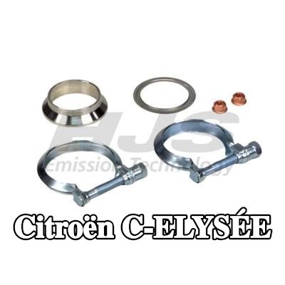 HJS أنبوب إصلاح, محول حفاز مخرج, مع مواد تثبيت — Citroën C-elysée