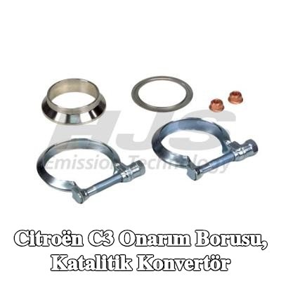 HJS Onarım borusu, katalitik konvertör Çıkış, sabitleme malzemesi ile — Citroën C3