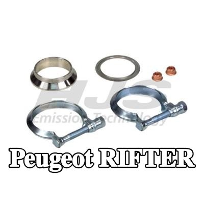 HJS أنبوب إصلاح, محول حفاز مخرج, مع مواد تثبيت — Peugeot Rifter