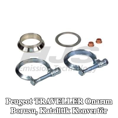 HJS Onarım borusu, katalitik konvertör Çıkış, sabitleme malzemesi ile — Peugeot Traveller