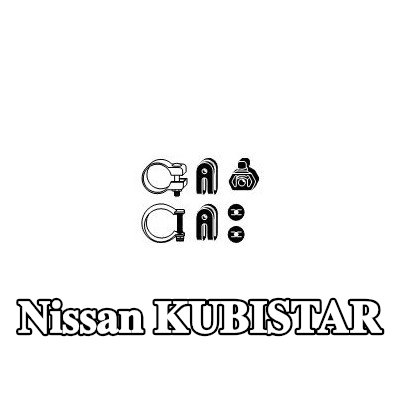 HJS طقم تركيب العادم مع مشبك — Nissan Kubistar