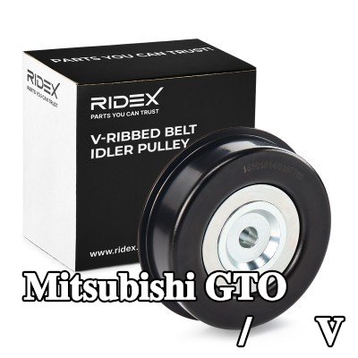 RIDEX بكرة الانحراف/التوجيه, V-ribbed belt Outer Diameter: 90, 0mm — Mitsubishi Gto
