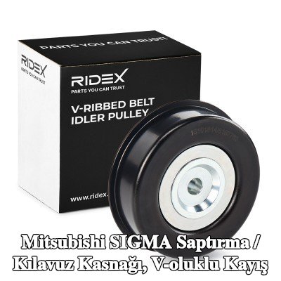 RIDEX Saptırma / kılavuz kasnağı, V-ribbed belt Outer Diameter: 90, 0mm — Mitsubishi Sigma