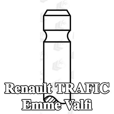 AE Emme valfi Krom kaplı valf gövdesi, Sertleştirilmiş valf yuvası, Sertleştirilmiş valf sapı ucu — 1995 Renault Trafic