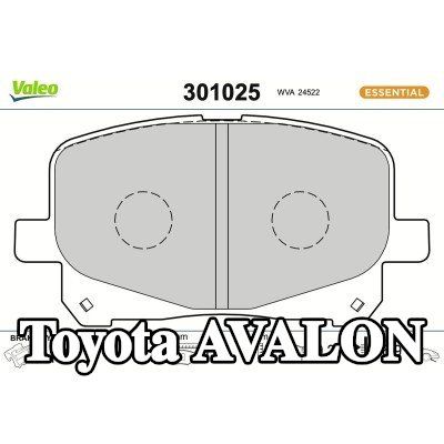 VALEO طقم وسادات الفرامل FIRST, المحور الأمامي, 17mm, بدون لوحة مانعة للصرير — 1997 Toyota Avalon