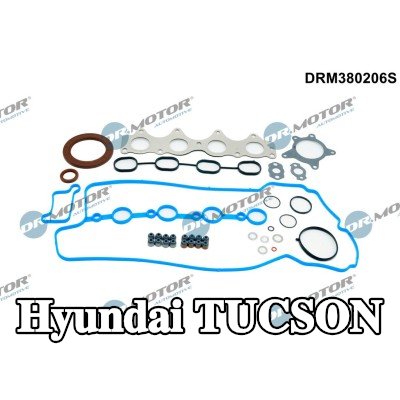 DR.MOTOR AUTOMOTIVE مجموعة حشيات كاملة, محرك مزود بمانع تسرب عمود الكامات, مع مانع تسرب العمود المرفقي, مع حشية غطاء الصمام, مع أختام ساق الصمام, بدون حشية رأس الأسطوانة, مع حشية (حشيات) مشعب العادم, مع حشية (حشيات) مشعب السحب — 2022 Hyundai Tucson