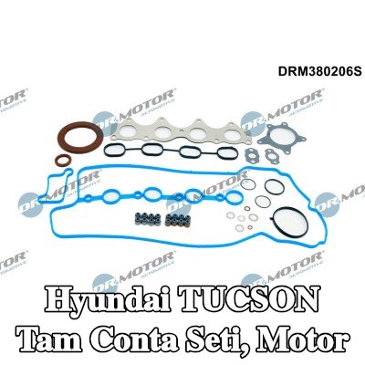 DR.MOTOR AUTOMOTIVE Tam Conta Seti, kam mili contalı motor, krank mili contası ile, valf kapağı contası ile, valf gövdesi contalı, silindir kafası contası olmadan, egzoz manifoldu contası ile (ler), emme manifoldu contası/contaları ile — 2022 Hyundai Tucson