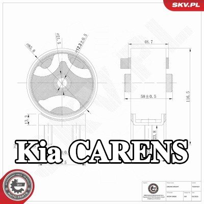 ESEN SKV حامل المحرك الأمامي — 2002 Kia Carens