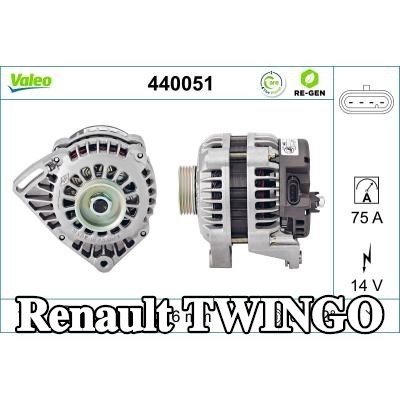 VALEO مولد كهربائي مجدد عالي الجودة, 75A — 2002 Renault Twingo